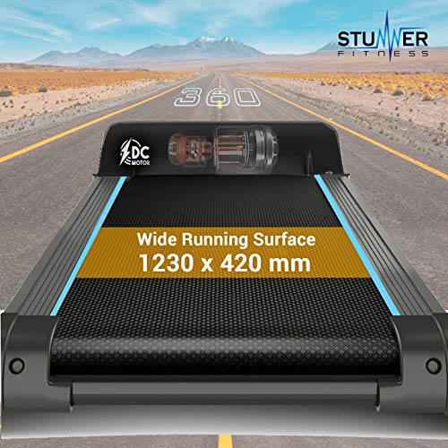 Stunner Fitness STX-360M Multi Functional 2.0 HP (4.0HP Peak) Motorized Treadmill with Auto Lubrication System, MP3, Smart Phone App for Cardio Workout at Home (Free Installation Assistance)