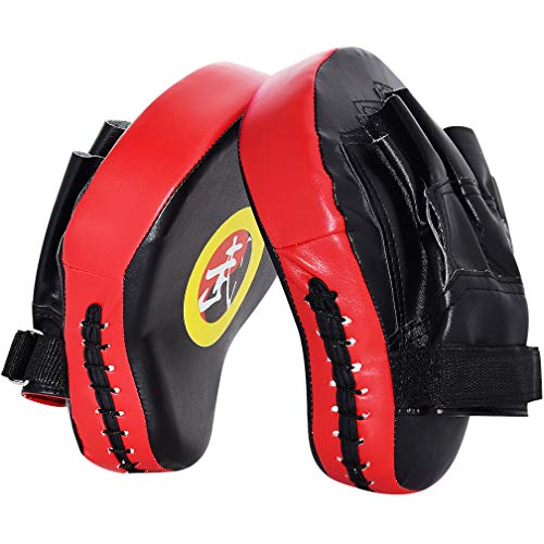 TLBTEK 2PCS Curved Punching Mitts Boxing Pads Hand Target Boxing Pads Gloves Training Focus Pads Kickboxing Muay Thai MMA Martial Art UFC Punch Mitts for Kids,Men & Women