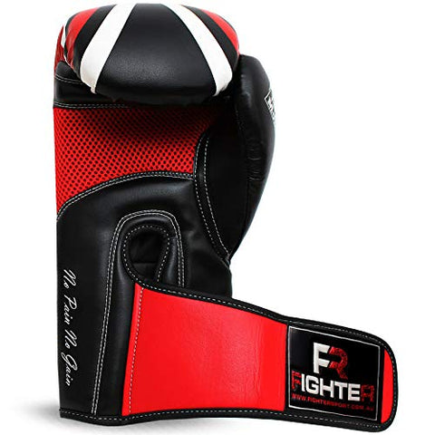 Image of Fighter Boxing Gloves Perfect for MMA Training, Punching Bag, Kickboxing, Muay Thai Boxing Gloves for Men, Women and Adult (Red/Black, 16 oz)