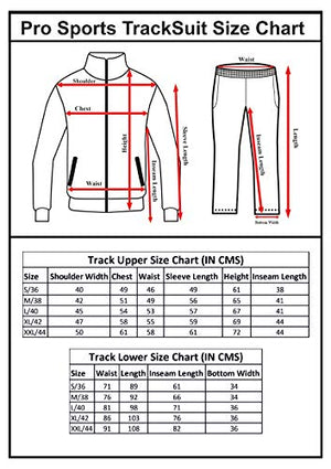 Pro Sports Men's Tracksuit (PRO_TrackSuit_SuperPoly-7000B_L_Navy Blue & Orange_Large)