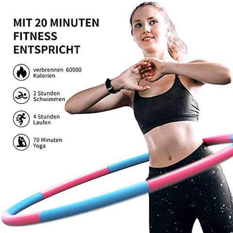 Image of PROIRON Weighted Hula Hoop 1.2kg/1.8kg, Fitness Hula Hoops for Adults, Foam Padded Exercise Hula Hoop Detachable 73-98cm