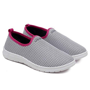 ASIAN Women's Barfi-02 Grey Knitted Shoes Sneakers,Walking,Sneakers,Loafers, Fabric Running Shoes UK-7