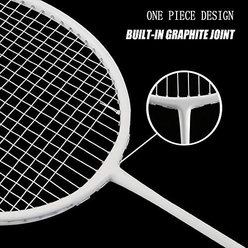 Senston Badminton Rackets 4 Pack, Badminton Set Including 2 Badminton Bag/4 Rackets/4 Nylon Badminton Black White Pink Purple
