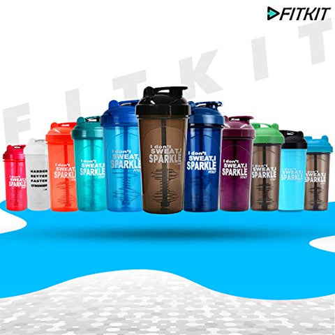 Image of Fitkit Classic Bottle Shaker (700ml, Grey/Black)