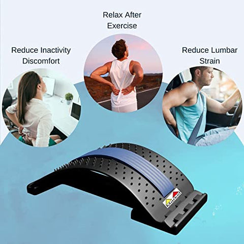Image of Marklif Magic Back Braces Stretching Device for Bed, Chair & Car, Multi-Level Lumbar Support Stretcher for Lower and Upper Muscle Pain Relief