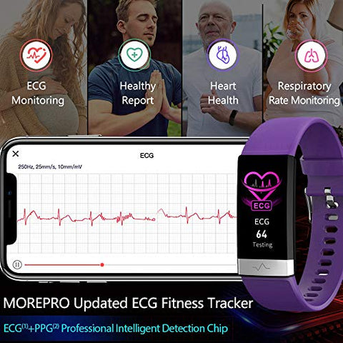 Image of MorePro SPO2 Blood Oxygen Blood Pressure Heart Rate Monitor Waterproof Fitness Tracker Activity Tracker HRV Health Watch with Enhanced Sleep Monitor for Android iOS Women Men