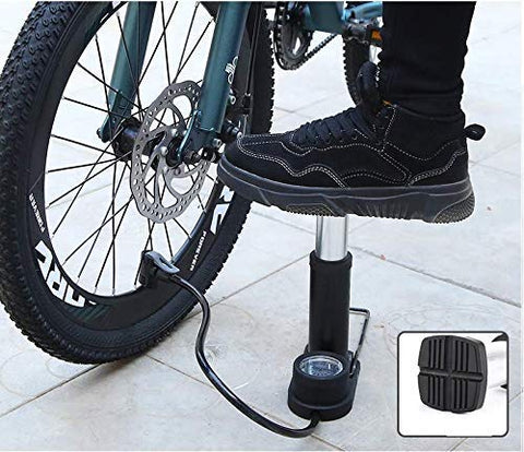 Image of QTOX Portable Mini Bike Pump/Cycle Foot Pump Foot Activated with Pressure Gauge Floor Bicycle Bikes Pump & Cycle Pump Bicycle Tire Pump for Road