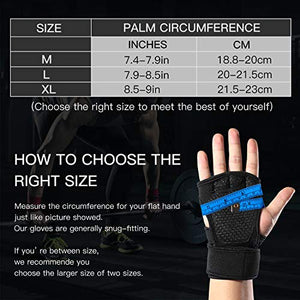 Sportneer Gym Gloves with Wrist Support Grip and Breathable Glove Design Used for Weight Lifting, Pull Up, Crossfit, Cycling, Driving, Fitness, Gym Training(L)