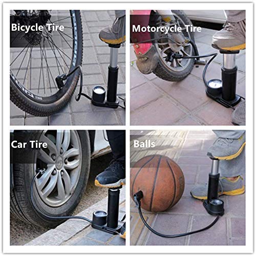 QTOX Portable Mini Bike Pump/Cycle Foot Pump Foot Activated with Pressure Gauge Floor Bicycle Bikes Pump & Cycle Pump Bicycle Tire Pump for Road
