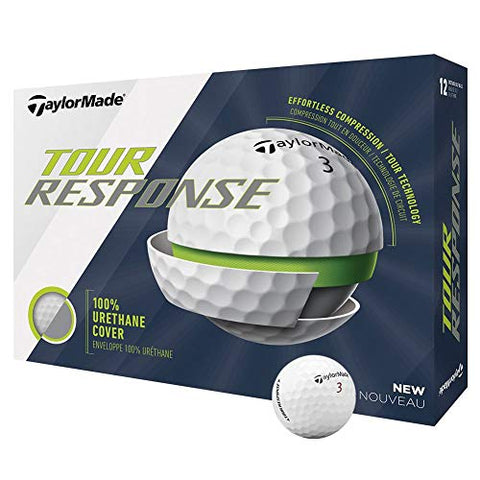 Image of TaylorMade Tour Response Golf Ball, White, Dozen