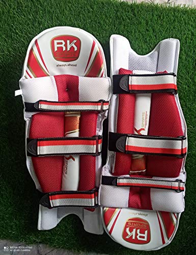 RK KAIME SPORTS Cotton Batting Pad Club Ultimate Intense - Legguard Practice Pad for Mens Youth & Boys (Youth) (White, Red)