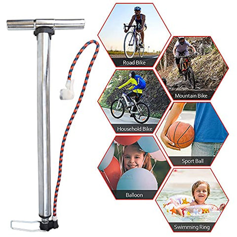 Image of Toyshine High Pressure Portable Multipurpose Bicycle Steel Air Pump, Mix Color (SSTP)