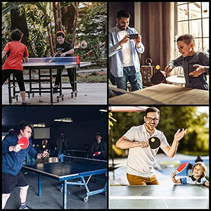 XGEAR Anywhere Ping Pong Equipment to-Go Includes Retractable Net Post, 2 Ping Pong Paddles, 3 pcs Balls, Attach to Any Table Surface, for All Ages£¬ Lake Blue