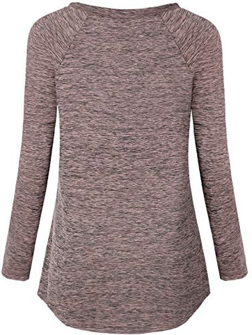 Image of Zugeet Workout Tops for Women V Neck Yoga Running Shirts Long Sleeve Athletic Activewear Hiking Sports Mesh Tees, Twilight L