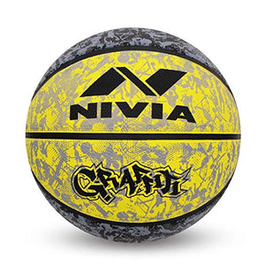 Nivia Graffiti Basketball - Size: 7 (Yellow)