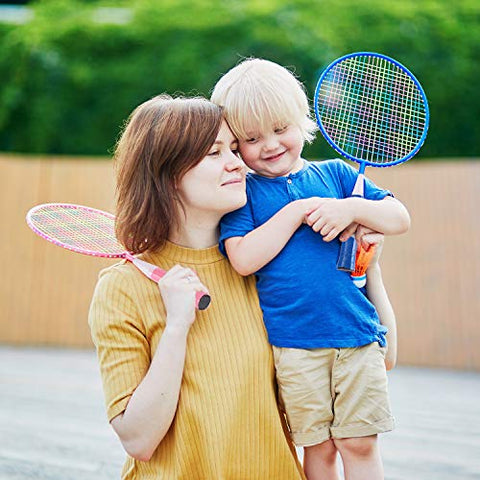 Image of ZZICEN Kids Badminton Set - Toddler Toy Badminton Set for Kids - Includes 2 Kids Badminton Racketsï¼Ë†Blueï¼â€°