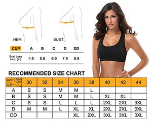 Mirity Women Racerback Sports Bras - High Impact Workout Gym Activewear Bra Color Black Size XL