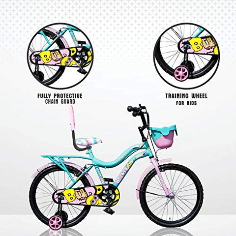 Image of Leader Kids Buddy 20T Inches Carbon steel Frame Cycle For Unisex (5 to 9 Years, Sea Green/Light Blue)