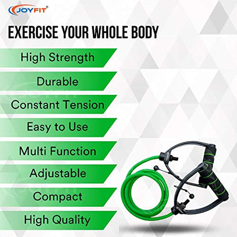 Image of Joyfit Resistance Tube[1 Pc]- with Adjustable knob for Workout with Door Anchor & Workout Chart. Toning Tube for Home Workout, Strength Training, Crossfit, Pilates. Resistance Band for Men and Women