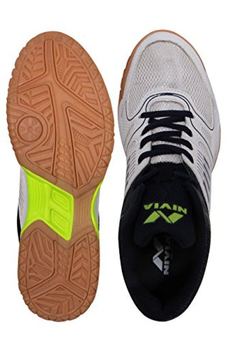 Image of Nivia Men's 147NB05 Polyester Gel Verdict Badminton Shoes (Navy Blue, Size 8)