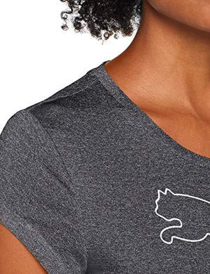 Puma Women Active Logo Heather Tee Black Heath S