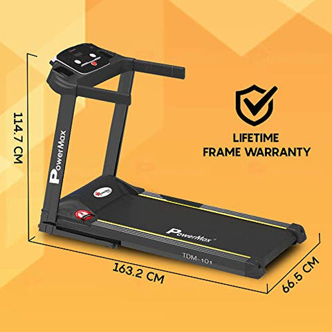 Image of PowerMax Fitness TDM-101 2HP (4HP Peak) Motorized Treadmill with Free Installation Assistance, Home Use & Automatic Programs