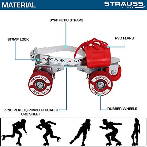 Image of Strauss Tenacity Roller Skates, for (6-8 Years), (Silver)