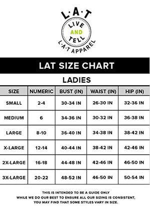 LAT Ladies' 100% Cotton Jersey Crew Neck Short Sleeve Tee (Black, XX-Large)