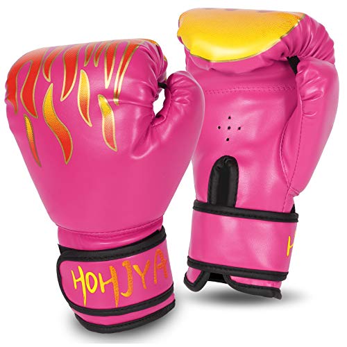 HOHJYA Kids Boxing Gloves, 4oz Boxing Gloves for Kids Boys Girls Junior Youth Toddlers, Training Gloves for Punching Bag, Kickboxing, Muay Thai, MMA, Sparring Age 3-15 Years