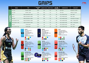 Li-Ning SuperGrip Velvet Touch Badminton Racquet Over Grip, Black (Pack of 5)