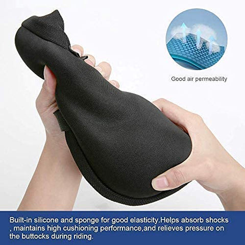 Image of Wavva New Special Designing Heavy Bicycle Silicone Saddle Seat & Cycling Cushion Pad Bike Cover(Black)