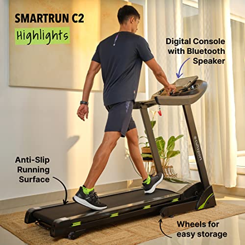Cultsport c2 4HP Peak DC-Motorised Treadmill (Max Speed: 16km/hr, Max Weight: 120 Kg) with Free at Home Installation, Trainer Led Sessions by Cultsport