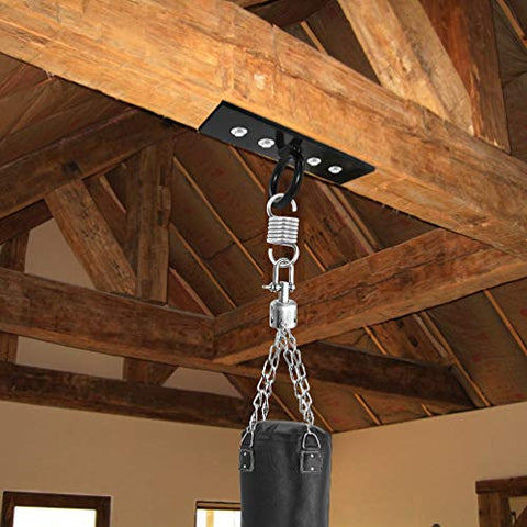 Image of Aoneky Wood Beam Heavy Bag Hanger - Ceiling Mount Heavy Duty Punching Bag Hanger Hook - Boxing Bag Mounting Bracket