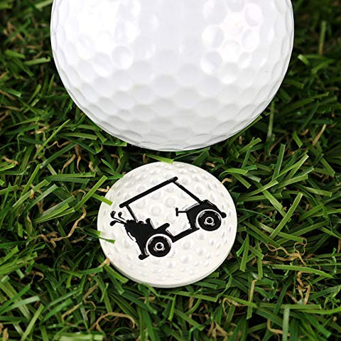 Image of Myartte Creative Golf Ball Marker Soft Enamel Golf Markers Fit with Golf Hat Clip Golf Divot Tool 24.4MM Assorted 5 Pcs (Golf Club)