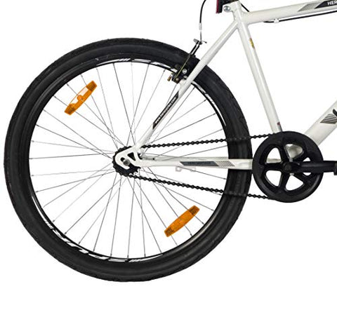 Image of Hero Sprint Men's Frame 18 Inch Santiago 26T SS Hybrid City Bike, White (SSAN26WHWH01HM)