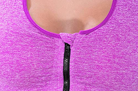 Image of XMXM Girl Sports Inner Wear for Women Encapsulation Zip Bra (Fits Best- 30 to 34B) Purple