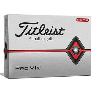 Titleist Pro Urethane V1x Golf Balls, White, High Play Numbers (5-8), One Dozen