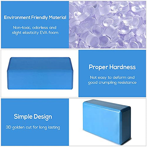 Image of Fashnex Yoga Blocks - High Density EVA Foam Bricks Yoga Foam Exercise Blocks (9 x 6 x 3 inches, Set of 2) (As Per Image)