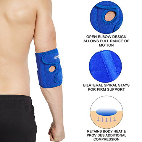 Image of Orthotech OR3112 Elbow Support with Stays, Free Size (Blue)
