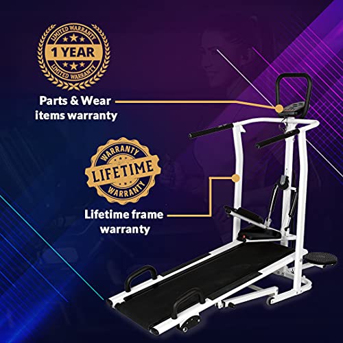 PowerMax Fitness MFT-410 Manual Treadmill with Free Installation Assistance, Home Use & Multifunction
