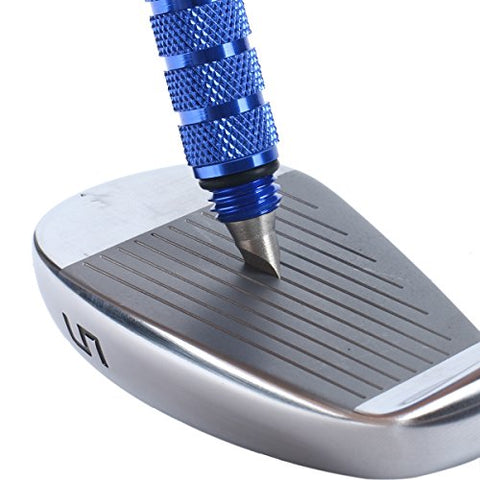 Image of Golf Groove Sharpener with Blade Cutter Fit Iron Sets and Wedge Clubs - SummerHouse - Re-Grooving Cleaning Tool Accessories (Pen-Blue)