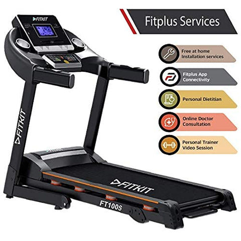 Image of Fitkit FT100S (3.25HP Peak) Motorized Treadmill with Free Home Installation, 1 Year Warranty and Trainer Led Sessions by Cult.Sport
