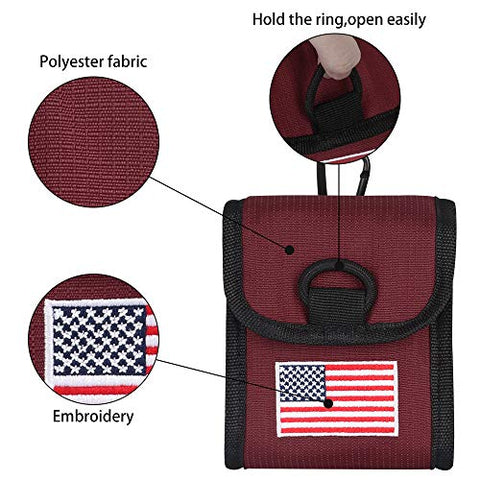 Image of Big Teeth Golf Rangefinder Case Magnetic Closure Carry Case USA Flag for Tectectec Callaway and Most of Brands (Red)
