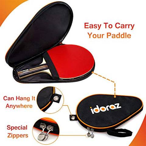 Image of Idoraz Ping Pong Paddle Case - Best Table Tennis Paddle Cover for Your Racket - Waterproof Material Bag