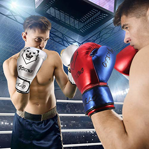 Image of Boxing Gloves, Training Fight Gloves Kickboxing Gel Sparring Gloves, Muay Thai Style Punching Heavy Bag Mitts Pro Grade for Men & Women