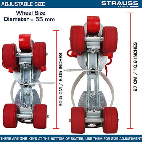 Image of Strauss Tenacity Roller Skates, for (6-8 Years), (Silver)