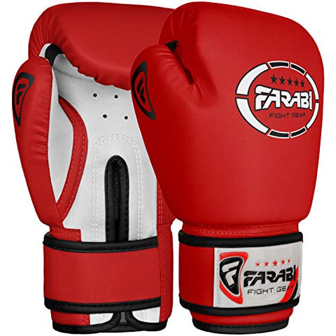 Image of Kids boxing gloves, junior mitts, junior mma kickboxing Sparring gloves 4Oz red