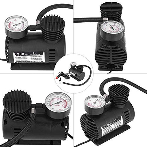 Image of LNT Mini Compact Portable Car Bike Tyre Air Pump Compressor | DC 12V Electric Tyre Inflator 250-300 PSI Air Pump for Tubeless Tyre, Bicycle, Motorcycles, Basket Ball, Football