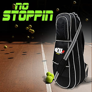 WHACKK Smash Black White Tennis/Squash/Badminton kit Bag (9099), 2XL (9099i)