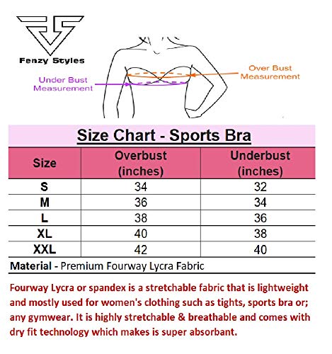 Fenzy Styles Four Way Stretch Lycra Spandex Non Padded Wire Free Sports Bra for Women (Wine Red - Large)